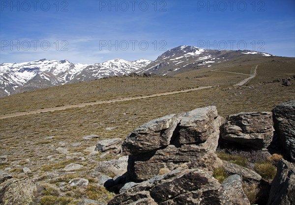 Landscape of Sierra Nevada Mountains in the High Alpujarras, near Capileira, Granada Province, Spain, Europe