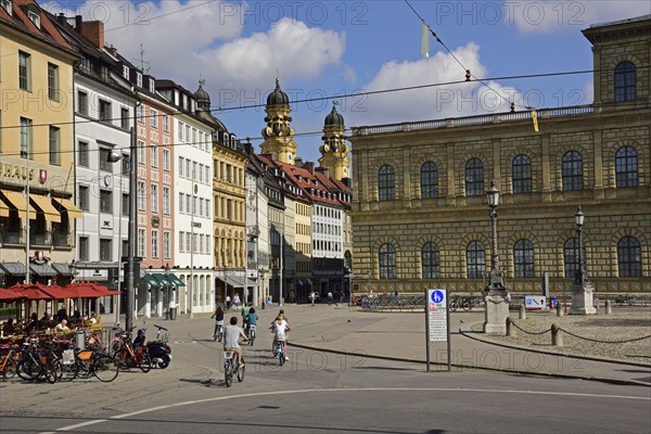 Europe, Germany, Bavaria, Munich, City, Max-Joseph-Platz, View into Residenzstraße, Hamburg, Hamburg, Federal Republic of Germany, Europe