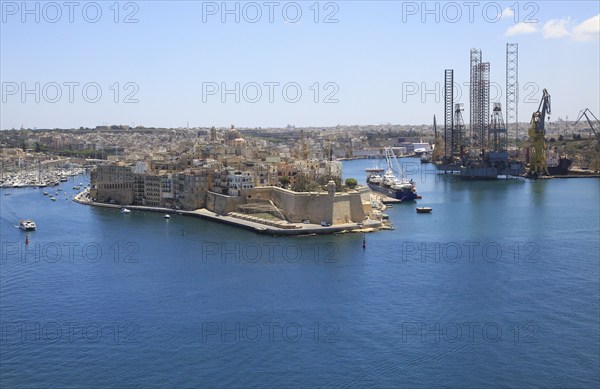 Senglea and Il-Kortin China Dock, French Creek, Grand Harbour, Valletta, Malta, Europe