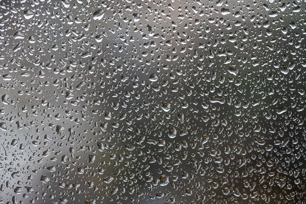 Rainy weather, raindrops on a window pane