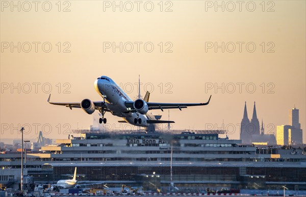 Pegasus Air aircraft taking off at Cologne-Bonn Airport, North Rhine-Westphalia, Germany, Europe