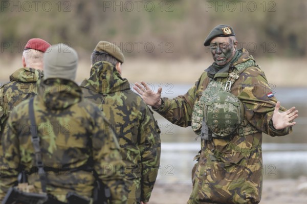 Czech soldiers, photographed during the military exercise 'Wettiner Schwert' near Tangermünde, 26.03.2024. 'Wettiner Schwert' is part of the Quadriga exercise of the German Armed Forces and the NATO large-scale manoeuvre Steadtfast Defender 2024