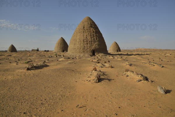 Domed mausoleums, called Qubbas, Old Dongola, Northern, Nubia, Sudan, Africa