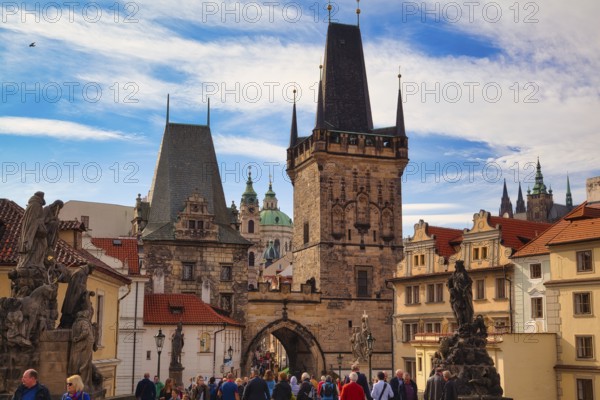 Lesser Town Bridge Tower, Charles Bridge in Prague, Czech Republic, Europe