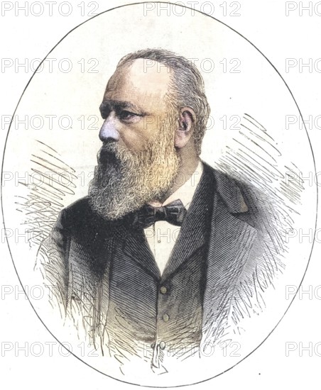 Theodor Billroth (1829-94) Austrian surgeon, practised in Vienna, pioneer of abdominal surgery, intestinal resection (1881), laryngectomy (1874), Historical, digitally restored reproduction from a 19th century original, Record date not stated