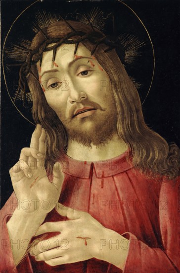 The Resurrected Christ (c. 1480), Painting by Sandro Botticelli (1 March 1445, 1510), one of the most important Italian painters and draughtsmen of the early Renaissance, Historic, digitally restored reproduction from an original, Record date not stated