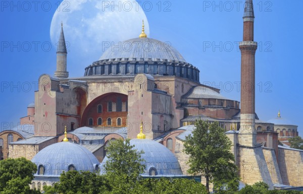 Hagia Ayasofya Sophia Grand Mosque in Istanbul, one of the main tourist city attractions and travel destinations in Turkey