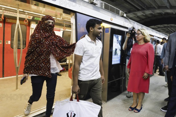 Svenja Schulze (SPD), German Federal Minister for Economic Cooperation and Development, on the metro in India in Ahmedabad, 15 September 2024