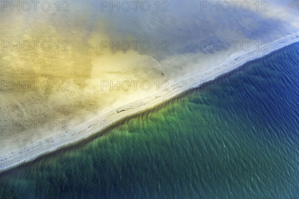 Sandbank off the island of Föhr, sunlight, aerial view, Schleswig-Holstein Wadden Sea National Park, North Sea, Germany, Europe