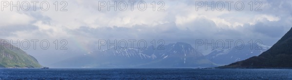 Panorama of Fjord and Mountains from ALESUND, Geirangerfjord, Norway, Europe