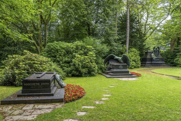 Bredeney cemetery, Krupp family cemetery, in Essen, North Rhine-Westphalia, Germany, grave of Margarethe Krupp, Friedrich Alfred Krupp and Alfred Krupp, Europe