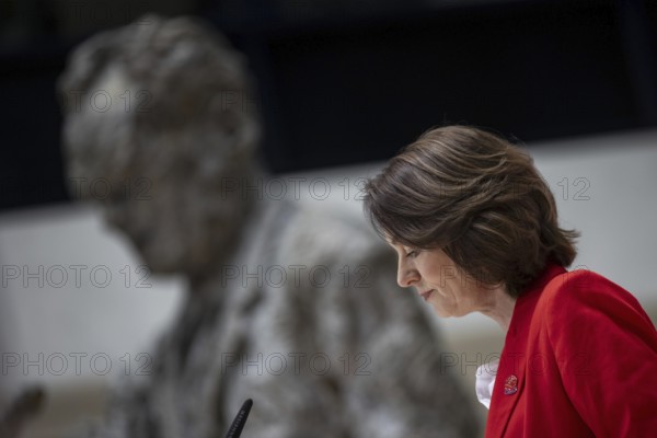 Katarina Barley, SPD lead candidate for the European elections, at a press conference in Berlin, 12 March 2024