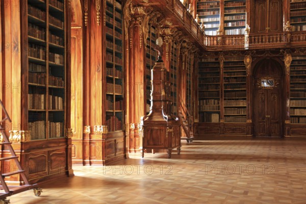 In the monastery library, the library hall in the Strahov Praemonstratensian Monastery, Prague, Czech Republic, Europe