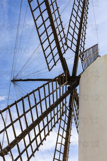 Historic windmill in Eivissa, Ibiza Town, Ibiza, Balearic Islands, Mediterranean Sea, Spain, Europe