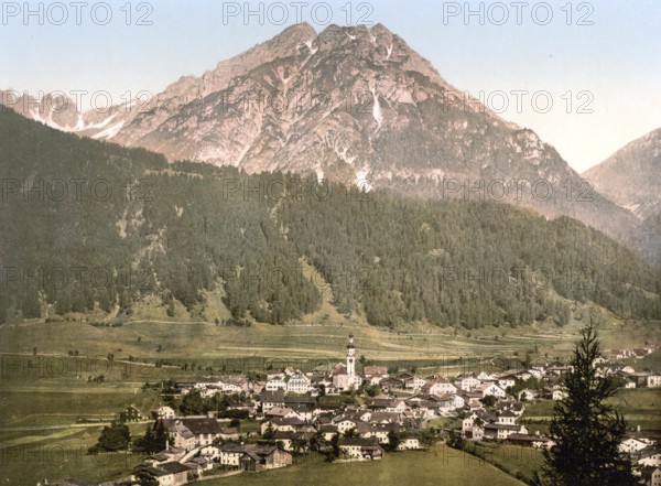 Vulpmes in the Stubai Valley, Tyrol, formerly Austria-Hungary, today Austria, Historical, digitally restored reproduction from a 19th century original, Record date not stated