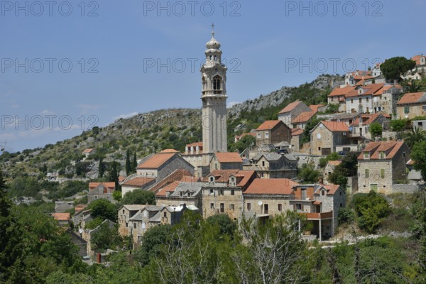 Townscape, Ložišca, Brac Island, Dalmatia, Croatia, Europe