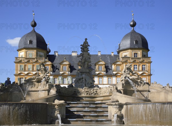 Seehof Castle, summer residence of the Bamberg prince-bishops, Memmelsdorf, Bamberg district, Upper Franconia, Bavaria, Germany, Europe