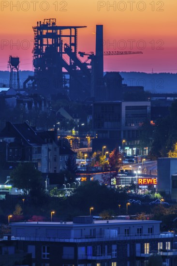 Former Phoenix-West blast furnace works in Dortmund-Hörde, Phoenix Park, monument, accessible, Dortmund, North Rhine-Westphalia, Germany, Europe