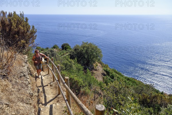 Hiking trail from Riomaggiore to Manarola, Cinque Terre, Province of La Spezia, Liguria, Italy, Europe