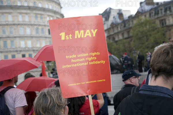 May Day march and rally at Trafalgar Square, London, England, UK May 1st, 2010