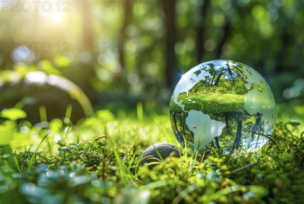 Earth globe, a concept of climate change, global warming and environment preservation, AI generated