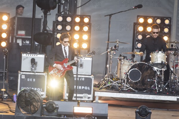 Daniel Kessler (guitarist) and Samuel Sam Fogarino (drummer) of the band Interpol live at the Parkbühne Wuhlheide in Berlin on 22 June 2024