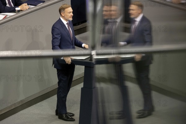 Christian Lindner (Federal Chairman of the FDP and former Federal Minister of Finance) during the government statement on the current situation in the Bundestag on 13 November 2024