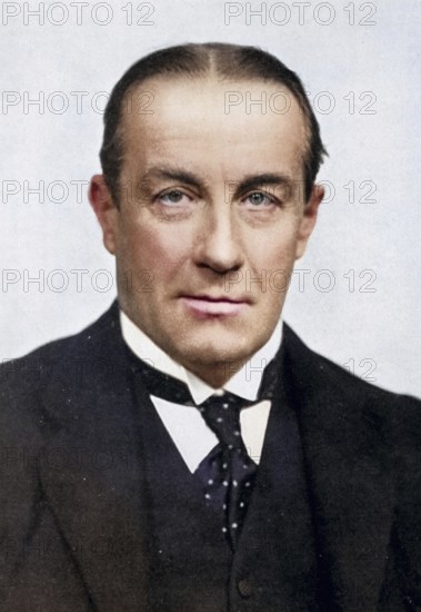 Stanley Baldwin (1867-1947) 1st Earl Baldwin: English Conservative politician: Member of Parliament 1906: Prime Minister 1923-1931, 1935-1937, Historical, digitally restored reproduction from a 19th century original, Record date not stated