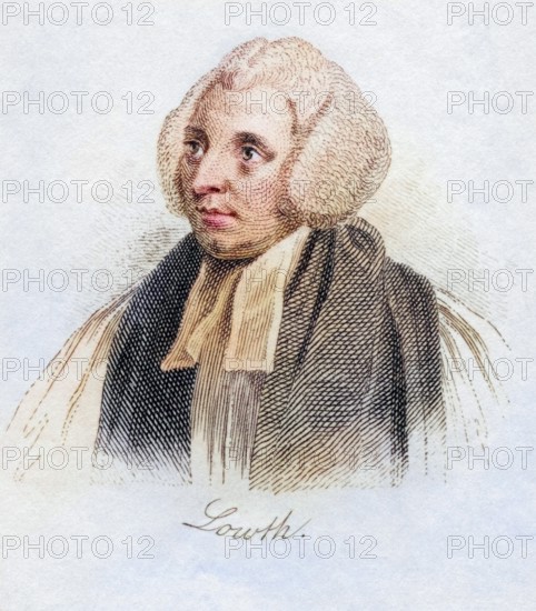 Robert Lowth 1710, 1787 Bishop of the Church of England and Professor of Poetry at Oxford University from the book Crabbs Historical Dictionary from 1825, Historical, digitally restored reproduction from a 19th century original, Record date not stated