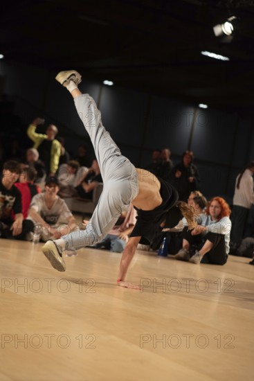 Young dancer, official World Championships in Breakdance, World Cup in Hip-Hop, 2024, Magdeburg, Saxony-Anhalt, Germany, Europe