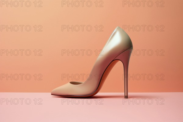 Single high heel shoes on studio background. KI generiert, generiert AI generated