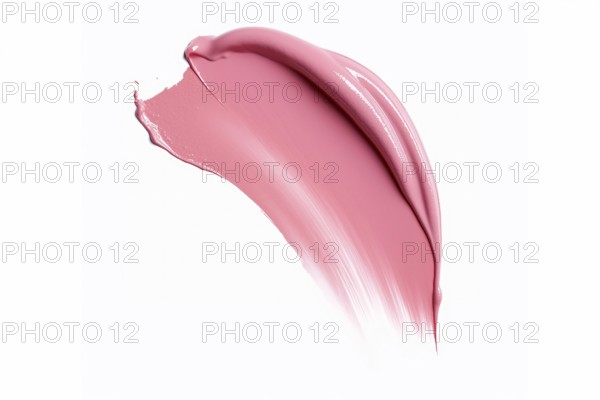 Pink lipstick or blusher color swatch on white background. KI generiert, generiert AI generated