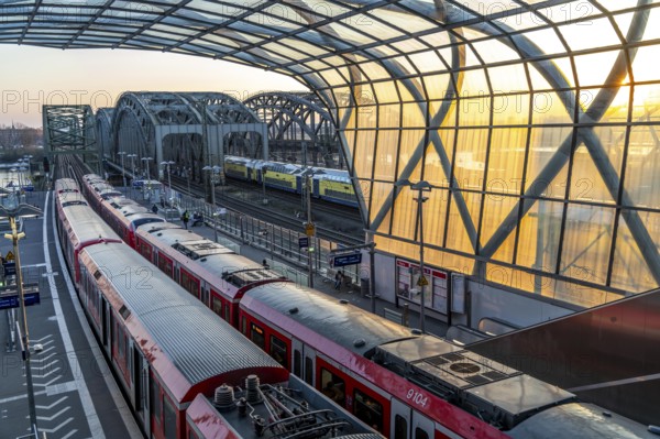 Elbbrücken S-Bahn station, the S3 and S5 S-Bahn trains run here, Commuter, Hamburg Germany