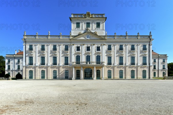 Eszterhazy Palace, also known as Eszterháza Palace or Fertöd Palace, palace view from the French Garden, Esterhazy, Fertöd, Hungary, Europe