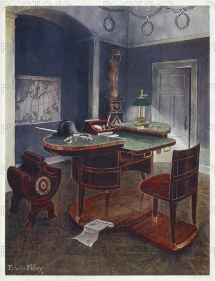 Furniture around the turn of the century 1900, Bureau de Campagne and bureau en boîte of Napoleon the First, Chateau de la Malmaison, France. (1910, 1911), Bureau de campagne and bureau en boîte of Napoleon the First, France. (1910, 1911) .jpg