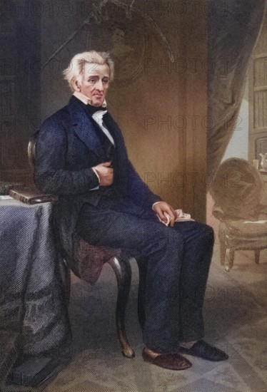 Andrew Jackson 1767 to 1845, 7th President of the United States, After a painting by Alonzo Chappel, Historic, digitally restored reproduction from a 19th century original, Record date not stated