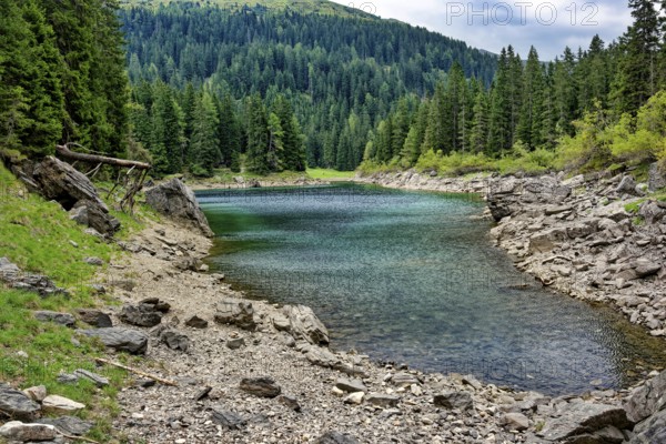 Obernberger See, mountain lake, landscape of the Stubai Alps, weather mood, cloud mood, Obernberg am Brenner, Tyrol, Austria, Europe