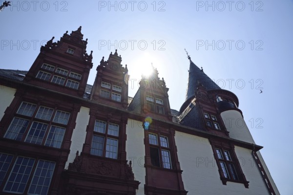 Europe, Germany, Mecklenburg-Western Pomerania, Klink Castle on the Müritz near Waren, castle hotel, built in 1898, backlight, Waren, Mecklenburg-Western Pomerania, Germany, Europe