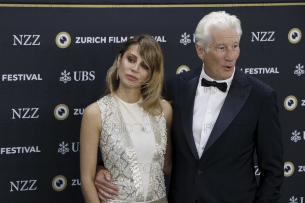 Richard Gere with woman Alejandra Gere at the premiere of Wisdom of Happiness, A heart-to-heart with the Dalai Llama as part of the 20th Zurich Film Festival, Zurich, 08.10.2024