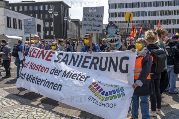 Demonstration against property companies such as Vonovia and others, against rent increases, for the expropriation of housing companies, Bochum North Rhine-Westphalia, Germany, Europe