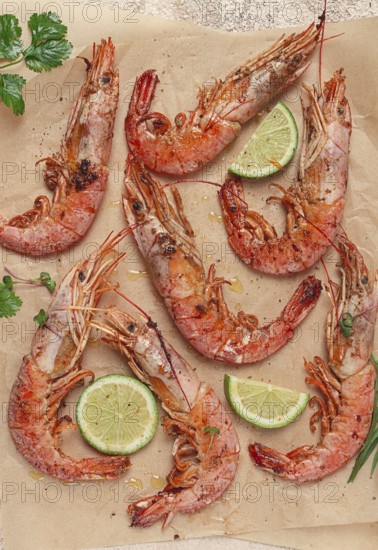 Fried Langoustines, Australian, lime and herbs, spices, homemade, no people