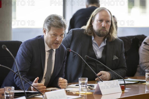 Committee on the Affairs of the European Union, Chairman Dr Anton Hofreiter, Alliance 90/The Greens, MP, receives Robert Habeck, Federal Minister for Economic Affairs and Climate Protection and Vice-Chancellor, Berlin, 13 March 2024