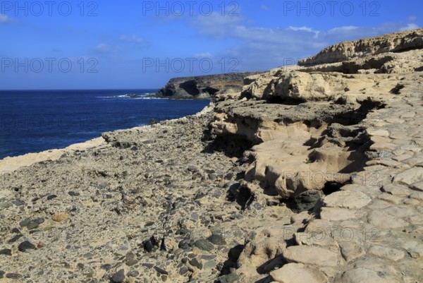 Interesting geological rock formations at Ajuy, Fuerteventura, Canary Islands, Spain, Europe