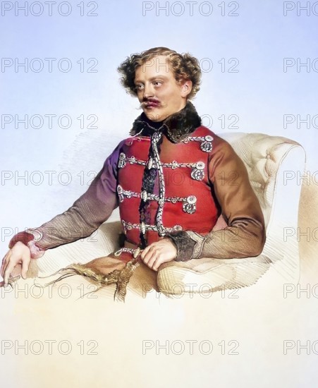 Friedrich Prince of Liechtenstein (1807-1885), k. k. General of the Cavalry, Historical, digitally restored reproduction from a 19th century original, Record date not stated