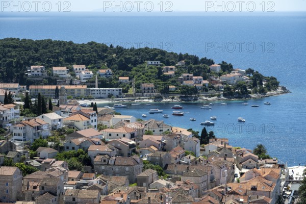 View of Hvar Old Town, Hvar Island, Dalmatia, Croatia, Europe