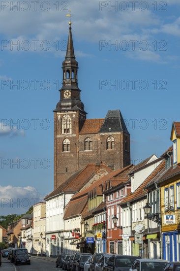 Lange Straße and St Stephan's Church in Tangermünde, Saxony-Anhalt, Germany, Europe