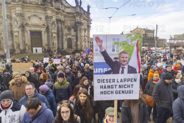 160 organisations and initiatives demonstrated against the right in Dresden on Saturday. Around 10, 000 participants marched from Theaterplatz in front of the Semper Opera House through the city centre, Dresden, Saxony, Germany, Europe