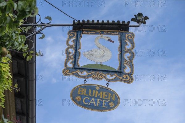 Nose sign of a café, Iphofen, Lower Franconia, Bavaria, Germany, Europe