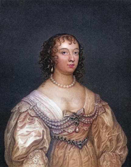 Charlotte de la Tremouille Countess of Derby, 1599-1663, Royalist woman of the 3rd Earl of Derby. From the book Lodge's British Portraits published in London 1823, Historic, digitally restored reproduction from a 19th century original, Record date not stated