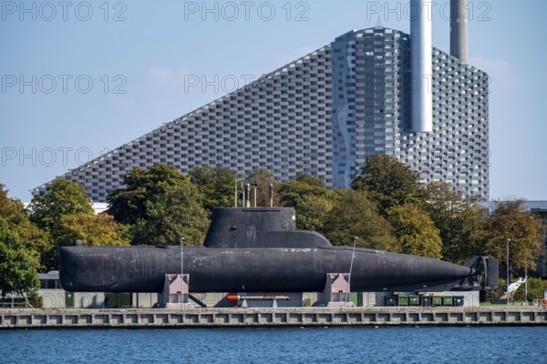 CopenHill, waste incineration plant and artificial ski slope, 90 metres high and 400 metres long slope on artificial turf, Holmen Naval Base, Copenhagen, Denmark, Europe